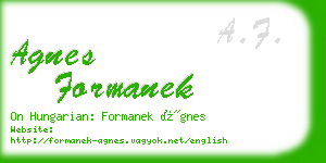 agnes formanek business card